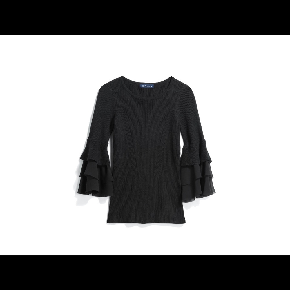 Black sweater with statement sleeves
